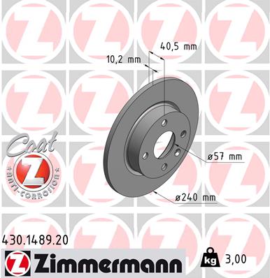 Disc frana ZIMMERMANN 430.1489.20