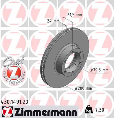 Disc frana ZIMMERMANN 430.1491.20