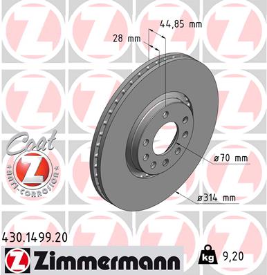 Disc frana ZIMMERMANN 430.1499.20