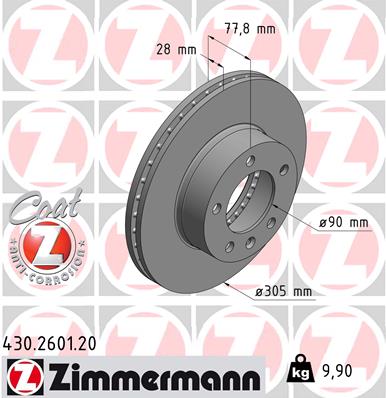 Disc frana ZIMMERMANN 430.2601.20