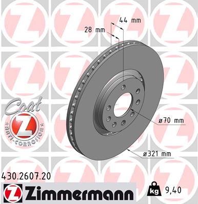 Disc frana ZIMMERMANN 430.2607.20