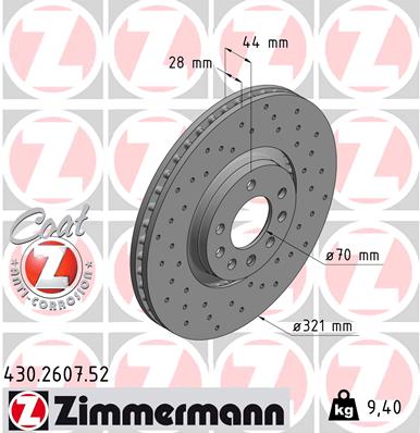 Disc frana ZIMMERMANN 430.2607.52