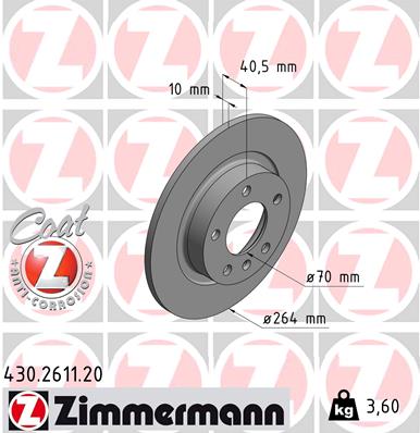 Disc frana ZIMMERMANN 430.2611.20