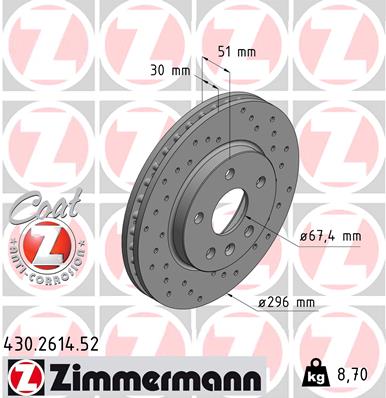 Disc frana ZIMMERMANN 430.2614.52