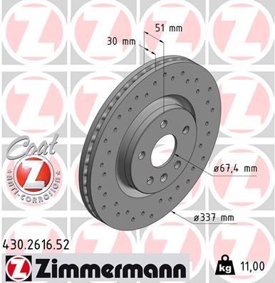 Disc frana ZIMMERMANN 430.2616.52