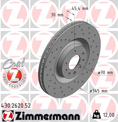 Disc frana ZIMMERMANN 430.2620.52