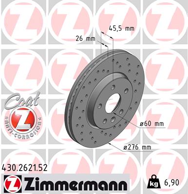 Disc frana ZIMMERMANN 430.2621.52