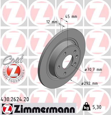 Disc frana ZIMMERMANN 430.2624.20