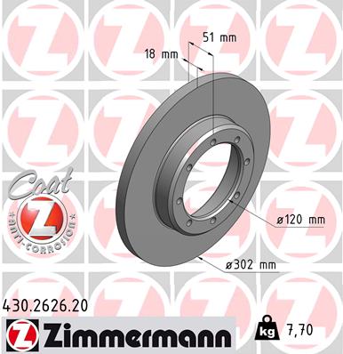 Disc frana ZIMMERMANN 430.2626.20