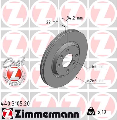 Disc frana ZIMMERMANN 440.3105.20