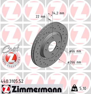 Disc frana ZIMMERMANN 440.3105.52