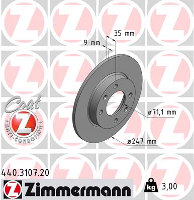 Disc frana ZIMMERMANN 440.3107.20