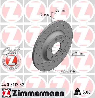 Disc frana ZIMMERMANN 440.3112.52