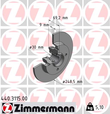 Disc frana ZIMMERMANN 440.3115.00