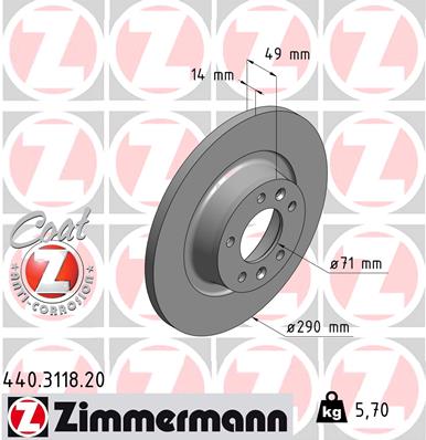 Disc frana ZIMMERMANN 440.3118.20