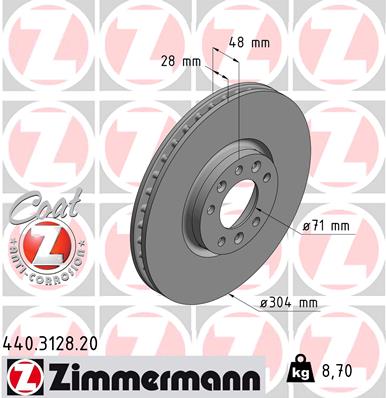 Disc frana ZIMMERMANN 440.3128.20