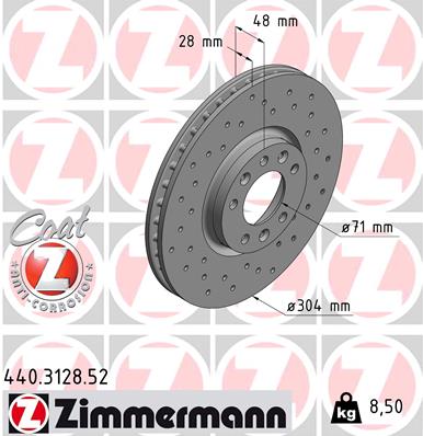 Disc frana ZIMMERMANN 440.3128.52