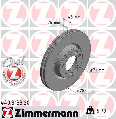 Disc frana ZIMMERMANN 440.3133.20
