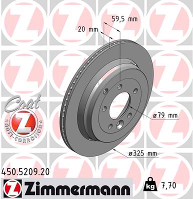 Disc frana ZIMMERMANN 450.5209.20