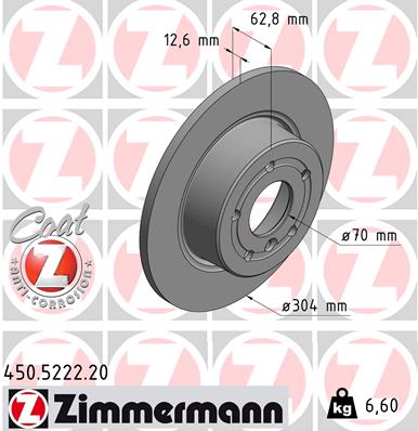 Disc frana ZIMMERMANN 450.5222.20