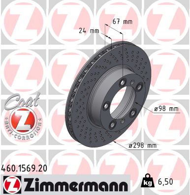 Disc frana ZIMMERMANN 460.1569.20