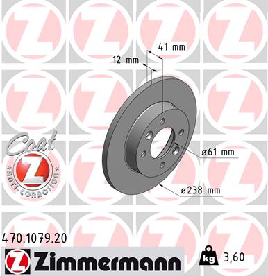 Disc frana ZIMMERMANN 470.1079.20