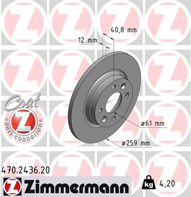 Disc frana ZIMMERMANN 470.2436.20