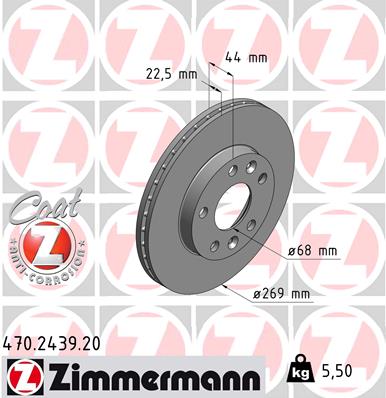 Disc frana ZIMMERMANN 470.2439.20