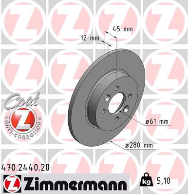 Disc frana ZIMMERMANN 470.2440.20