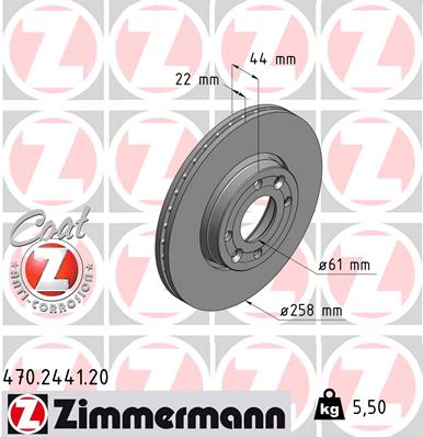 Disc frana ZIMMERMANN 470.2441.20