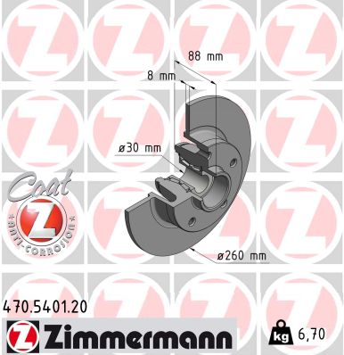 Disc frana ZIMMERMANN 470.5401.20