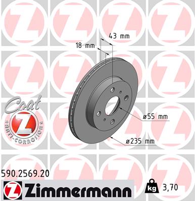 Disc frana ZIMMERMANN 590.2569.20