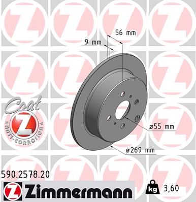 Disc frana ZIMMERMANN 590.2578.20