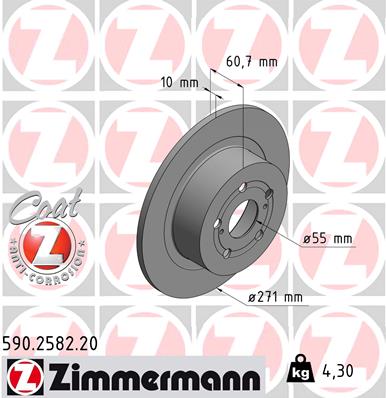 Disc frana ZIMMERMANN 590.2582.20
