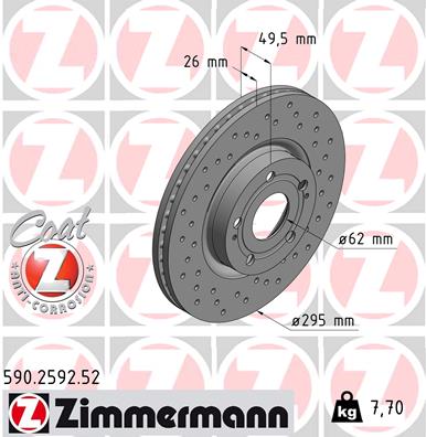 Disc frana ZIMMERMANN 590.2592.52