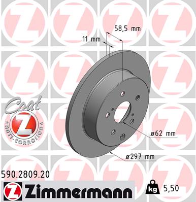 Disc frana ZIMMERMANN 590.2809.20