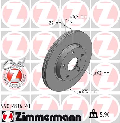 Disc frana ZIMMERMANN 590.2814.20