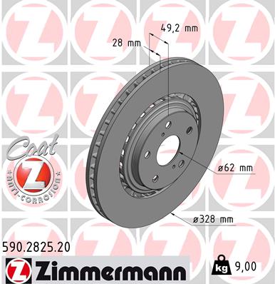 Disc frana ZIMMERMANN 590.2825.20