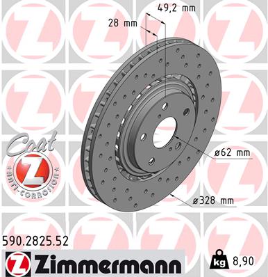 Disc frana ZIMMERMANN 590.2825.52