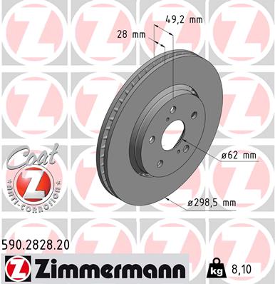 Disc frana ZIMMERMANN 590.2828.20