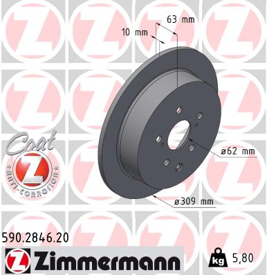 Disc frana ZIMMERMANN 590.2846.20