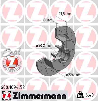 Disc frana ZIMMERMANN 600.1094.52
