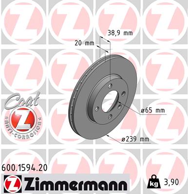 Disc frana ZIMMERMANN 600.1594.20