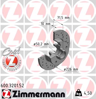 Disc frana ZIMMERMANN 600.3201.52