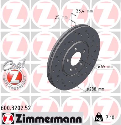 Disc frana ZIMMERMANN 600.3202.52
