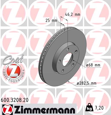 Disc frana ZIMMERMANN 600.3208.20