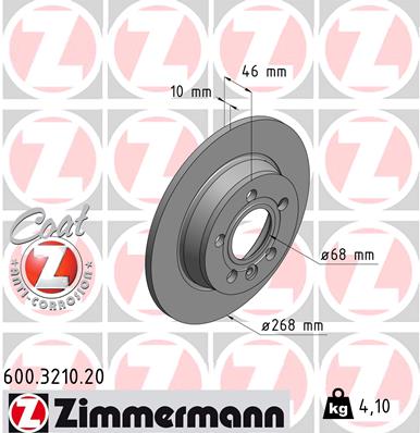 Disc frana ZIMMERMANN 600.3210.20