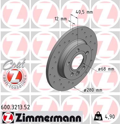 Disc frana ZIMMERMANN 600.3213.52