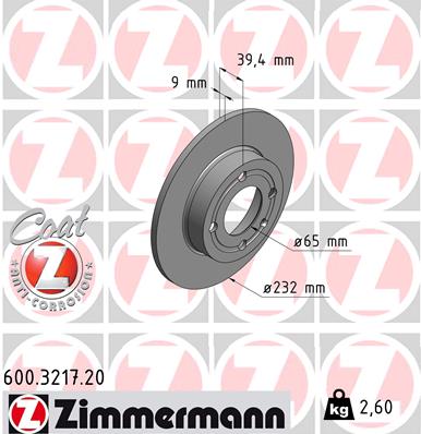 Disc frana ZIMMERMANN 600.3217.20
