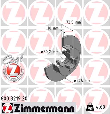 Disc frana ZIMMERMANN 600.3219.20